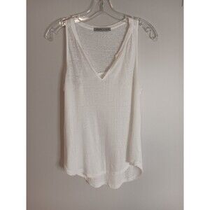 Athleta 100% Linen Tank Top Racerback White Sz XS